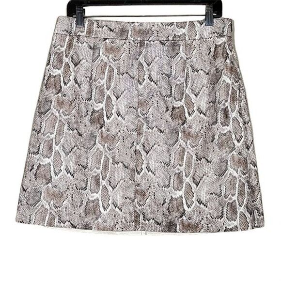 French Connection Faux Reptile A-line Mini Skirt Sz 10 - Picture 1 of 6
